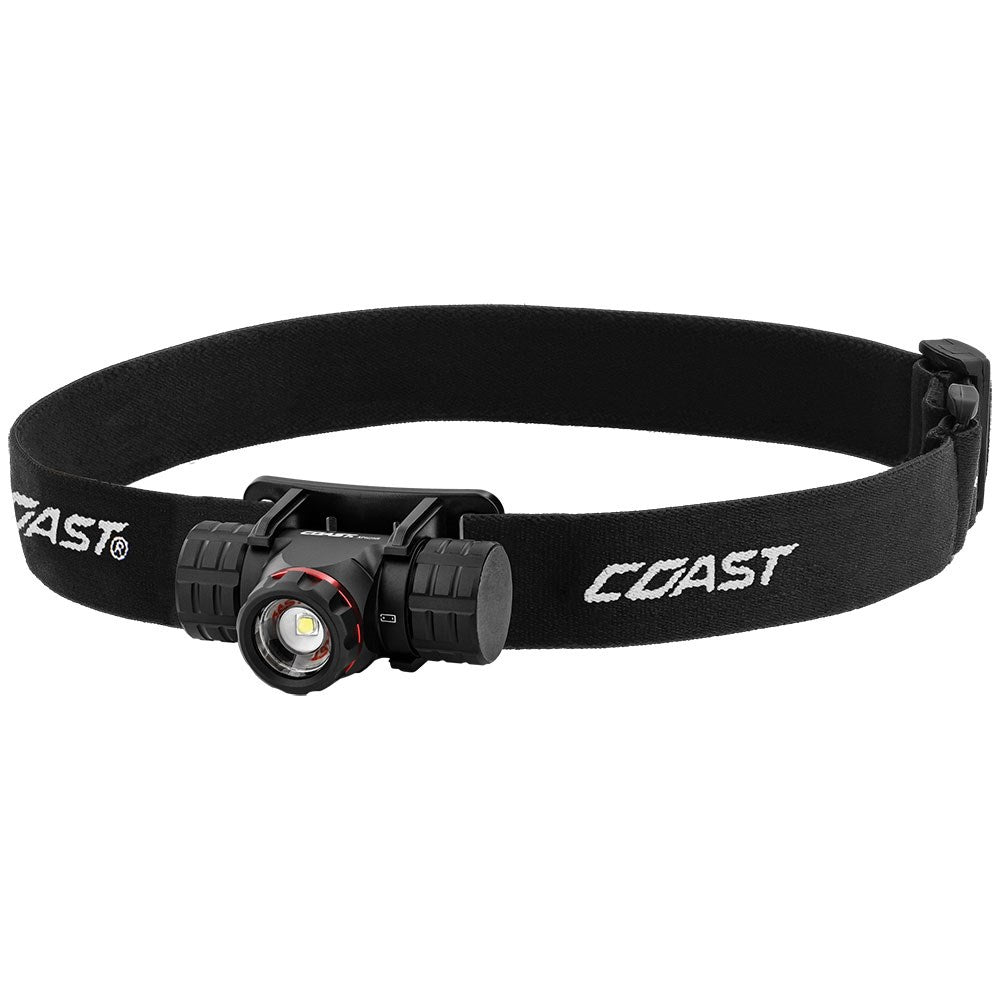 Coast XPH25R LED Torch - Black headlamp with COAST branding on a white background