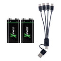 Coast ZX9V 9 Volt Recharchable Zithion-X USB-C Batteries