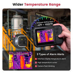 KAIWEETS thermal imaging camera Thermographic camera with display showing temperature readings in an industrial setting.
